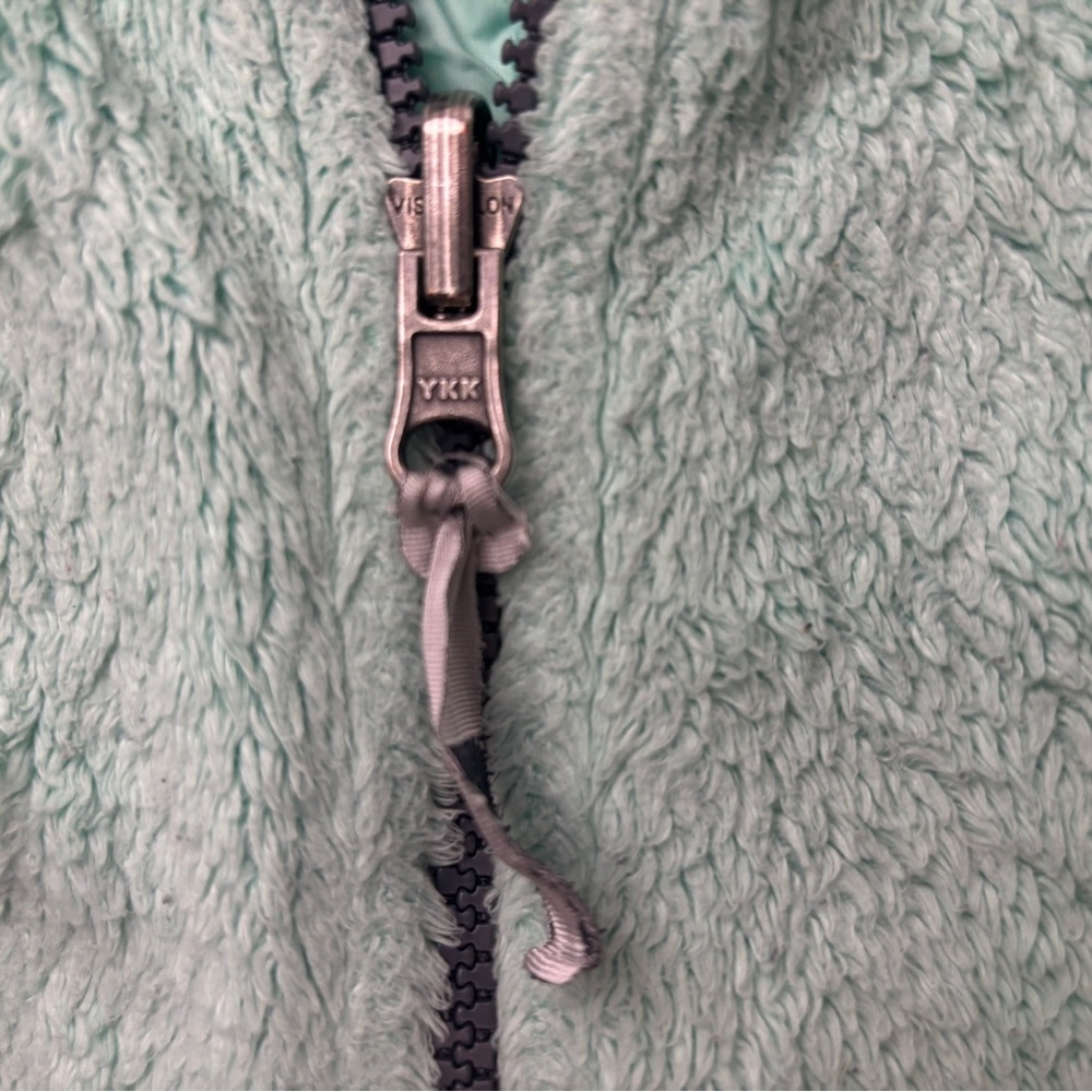The North Face Mint Green Fleece Jacket Medium M Full Zip Cozy Soft Women’s - Picture 3 of 9